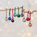 Mini Textured Baubles With Sari Loop Bag Of Nine
