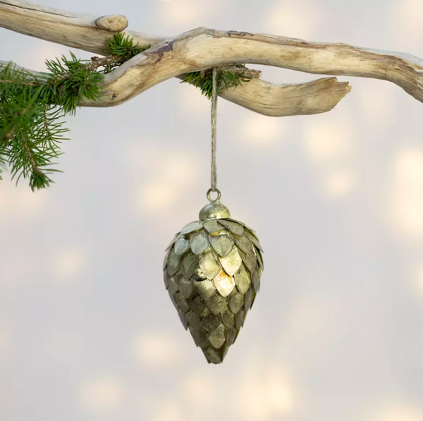 Fir Cone Decoration Antique Gold Small