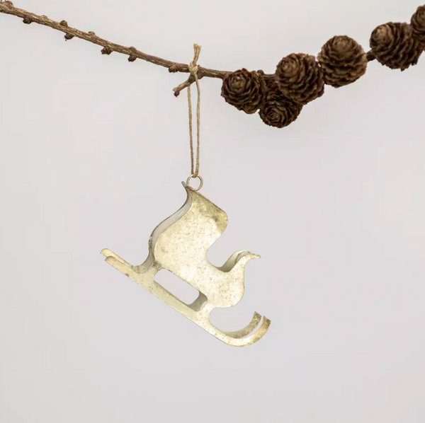 Sleigh Decoration Antique Silver