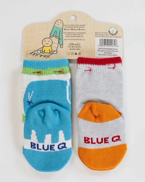 Blue Q 'Little Meatball/I Get Heavy’ - Baby Socks