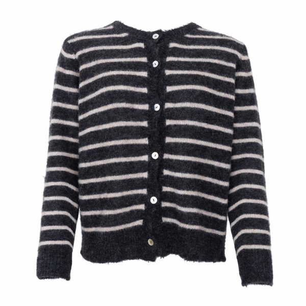 black-colour-dell-striped-knit-cardigan-red