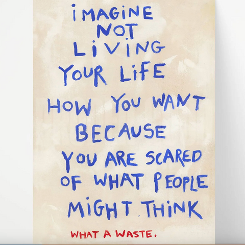 Live Your Life Quote Hand Painted Framed Print