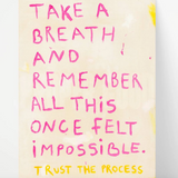 Take A Breath Quote Hand Painted Framed Print