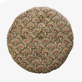 Round Cotton Chair Pad - Olive, Sand, Old Rose, Mustard