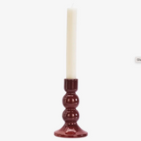 Glass Candle Holder - Marroon