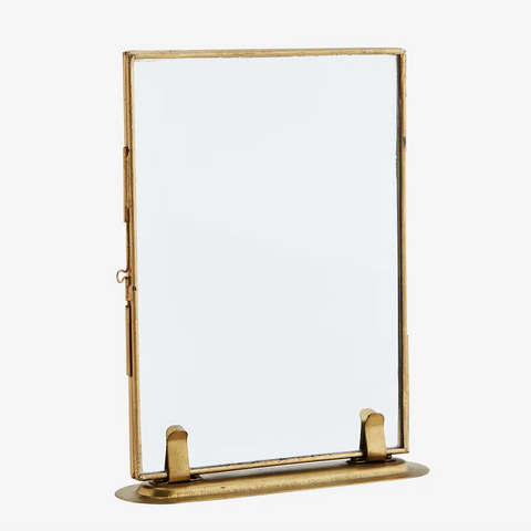 Elegant Standing Photo Frame - Antique Brass 13x18cm
