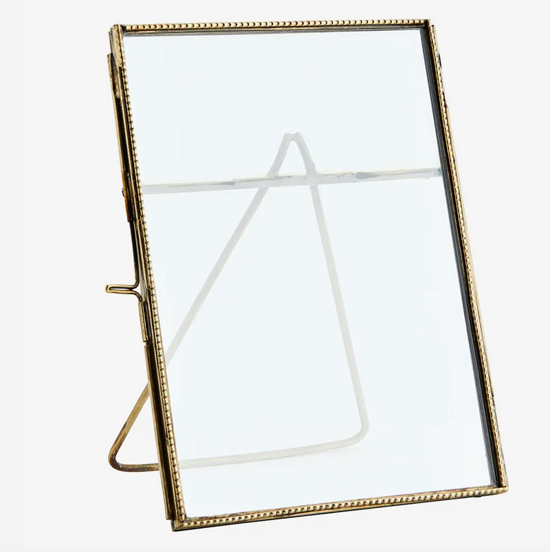 Patterned Standing Photo Frame - Antique Brass 13x18cm