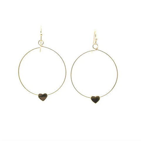 Isles & Stars Heart Bead Hoop Earrings - Gold