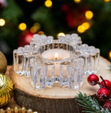 Clar Glass Snowflake Candle Holder