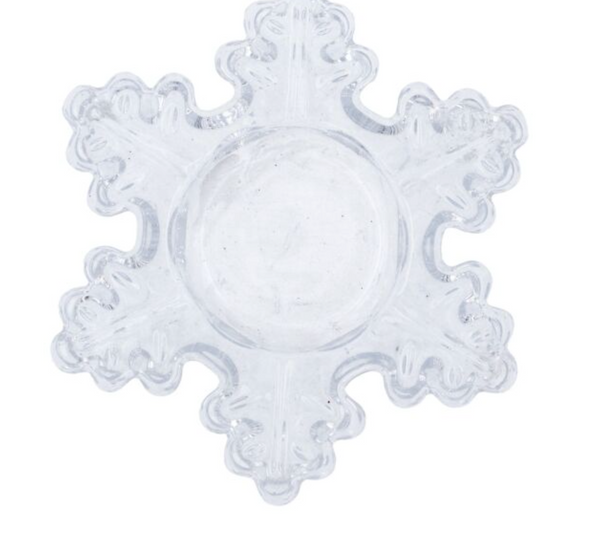 Clar Glass Snowflake Candle Holder