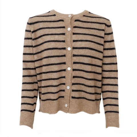 black-colour-dell-striped-cardigan-taupe