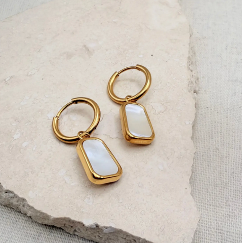 Little Nell Everyday Mother of Pearl Hoops