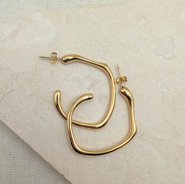 Little Nell Everyday Gold Molten Hoops