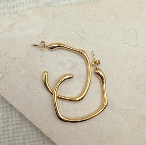 Little Nell Everyday Gold Molten Hoops