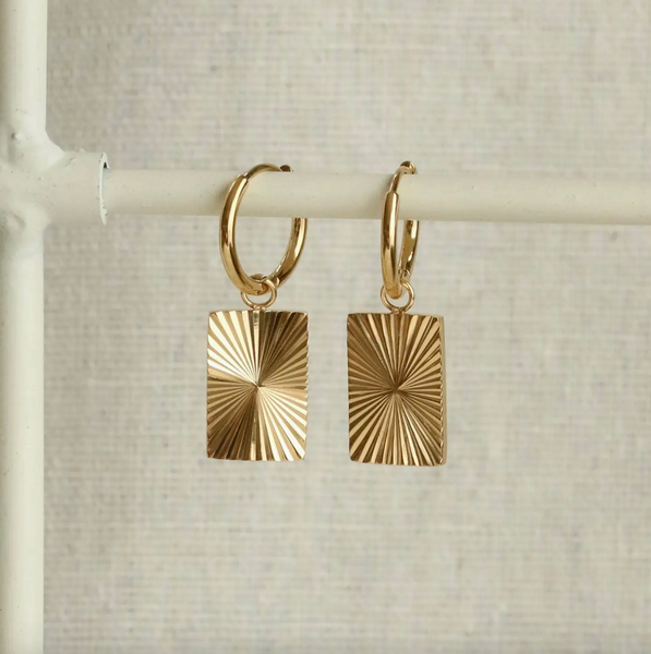 Little Nell Everyday Rectangle Sunrise Hoops