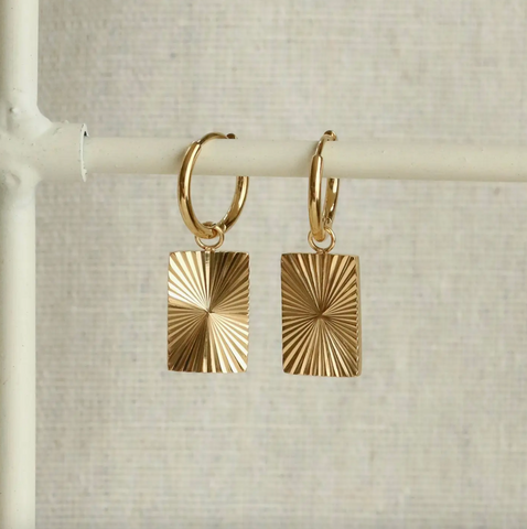 Little Nell Everyday Rectangle Sunrise Hoops