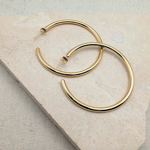 Little Nell Everyday Large Classic Gold Hoops