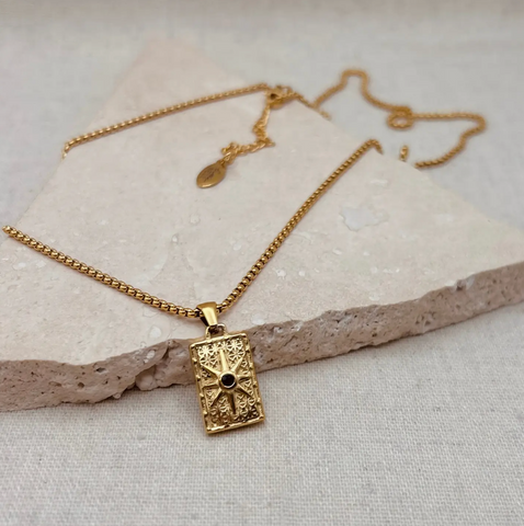 Little Nell Everyday Long Noir Rectangle Necklace