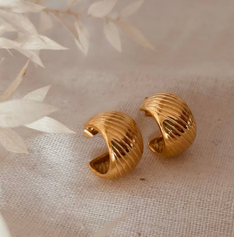 Little Nell Everyday Ridged Hoops