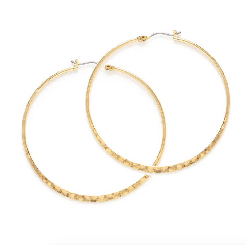 Amano Studio 1.5" Hammered Hoop Earrings