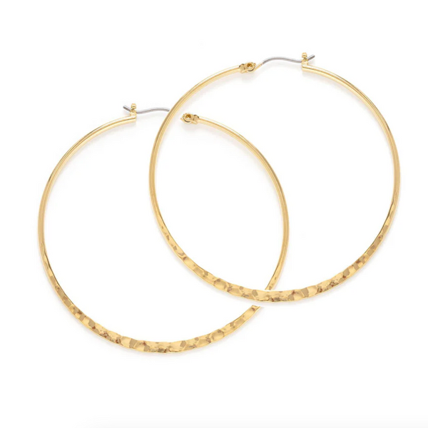 Amano Studio 1.5" Hammered Hoop Earrings