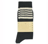 Escuyer 5 Stripes Mens Crew Socks Black / Ecru