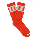 Escuyer Mens 5 Stripes Crew Socks Orange / Ecru