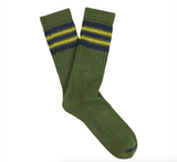 Escuyer 5 Stripes Crew Socks Khaki / Blue / Yellow
