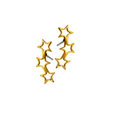 Hot Tomato Trypitch of Micro Stars Earrings - Gold