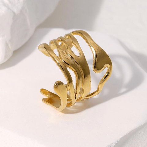 Twisted Multi Band Ring - Gold