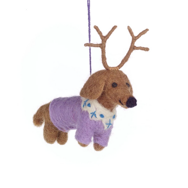 Rudy Dachshund Dog Felt Hanging Decoration