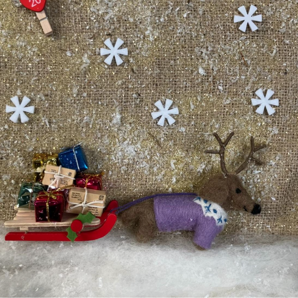 Rudy Dachshund Dog Felt Hanging Decoration