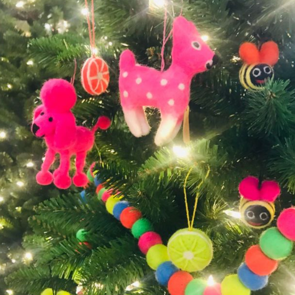 Perez the Poodle Dog Decoration Felt Hanging Decoration