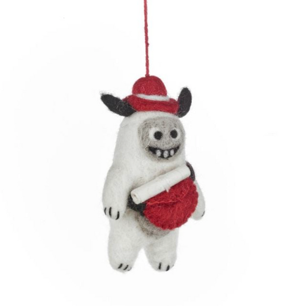 Arctic Santa Yeti Felt Hanging Decoration