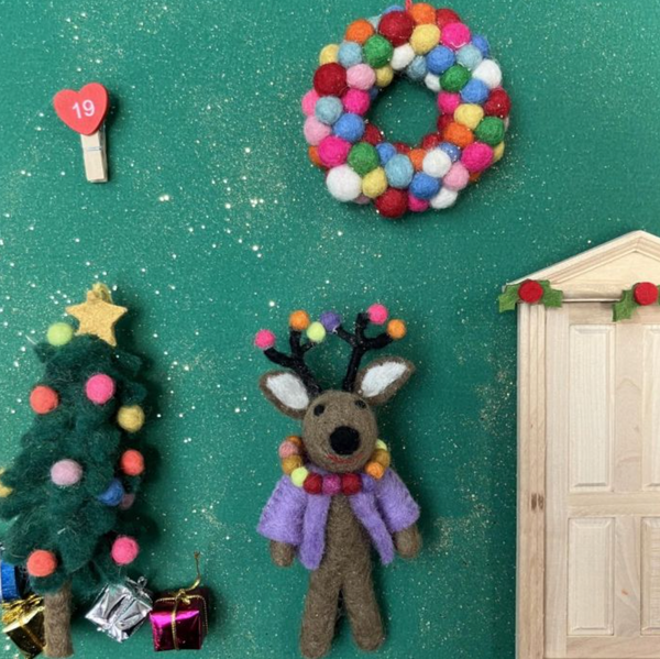 Donner the Neon Reindeer Felt Hanging Decoration
