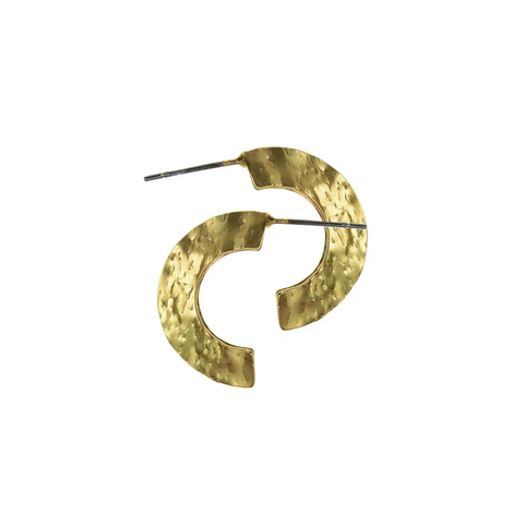 Hot Tomato Dappled Demi Hoop - Gold