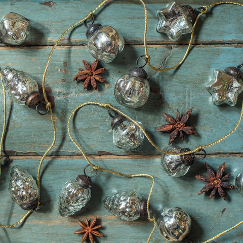 Mini Silver Bauble Garland