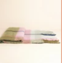 Pink and Olive Tartan Scarf