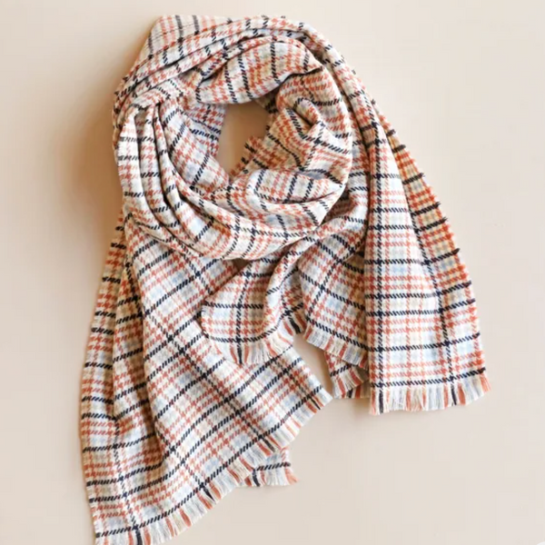 Lisa Angel Checked Tweed Winter Scarf