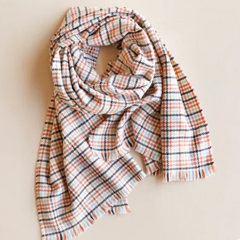 Lisa Angel Checked Tweed Winter Scarf