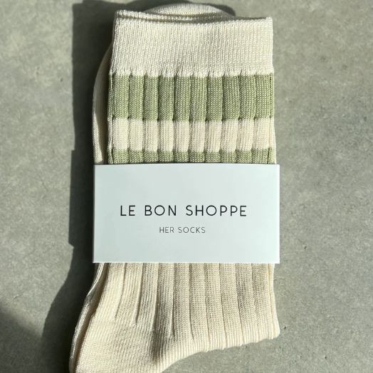 Le Bon Shoppe Her Varisty Socks - Guacamole
