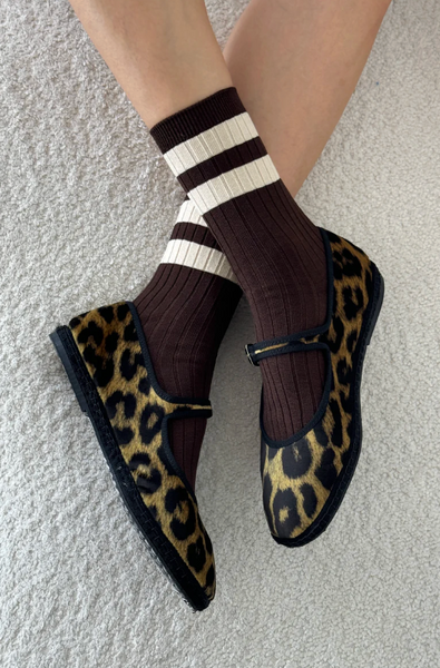 Le Bon Shoppe Her Varsity Socks - Espresso 1