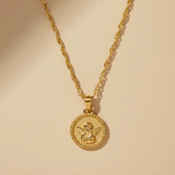 Gold Lunar Angel Necklace - Waterproof