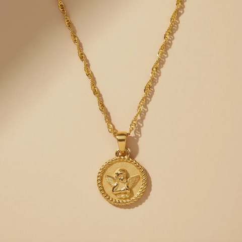 Gold Lunar Angel Necklace - Waterproof
