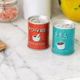 Tin Salt and Pepper Shakers - Sel & Poiv