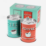 Tin Salt and Pepper Shakers - Sel & Poiv