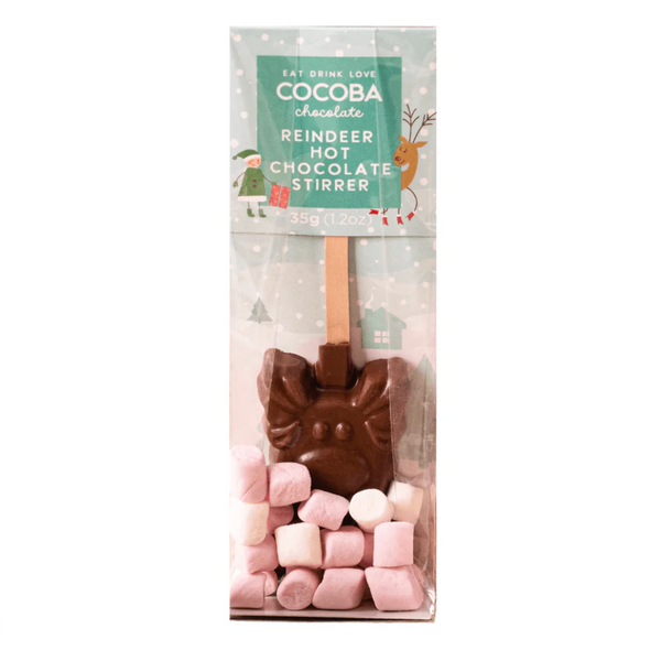 Reindeer Hot Chocolate Stirrer with Marshmallows