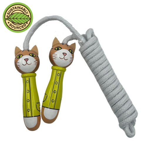 Wooden Cat Skipping Rope