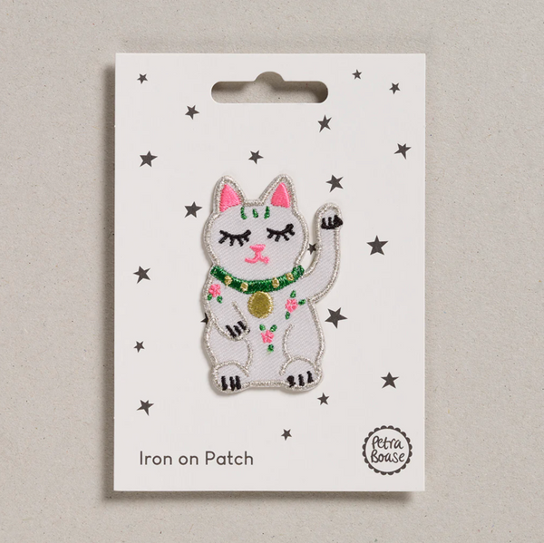 Iron on Patch - Lucky Waving Cat