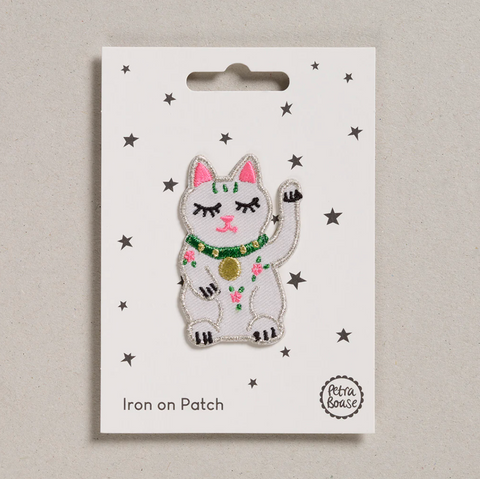 Iron on Patch - Lucky Waving Cat